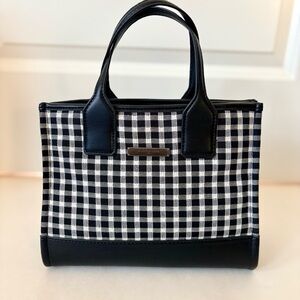 Kurt Geiger Surrey Black and White Checkered Tote NWT